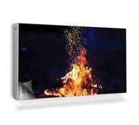 Copertura per Radiatore 110x60 cm Tappetino Magnetico Montaggio Facile per Termosifone Decorazione per Interni Senza Viti o Colla - Un falò Scintillante Che brucia nella Foresta