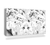 Copertura per Radiatore 110x60 cm Tappetino Magnetico Montaggio Facile per Termosifone Decorazione per Interni Senza Viti o Colla - Illustrazione del Fumetto di Gatti Eleganti