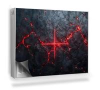 Copertura per Radiatore 80x60 cm Decorazione per Interni Montaggio Facile per Termosifone Tappetino Magnetico Senza Viti o Colla - Crepa nella Roccia ignea Incrociata nella Lava