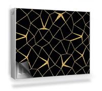 Copertura per Radiatore 80x60 cm Montaggio Facile Senza Viti o Colla Tappetino Magnetico per Termosifone Decorazione per Interni - Griglia Irregolare su Sfondo Nero