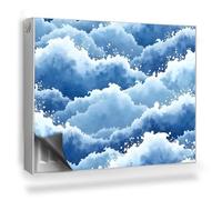 Copertura per Radiatore 80x60 cm per Termosifone Senza Viti o Colla Tappetino Magnetico Montaggio Facile Decorazione per Interni - Illustrazione delle Onde schiumose, Colori del Mare