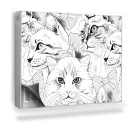 Copertura per Radiatore 80x60 cm Tappetino Magnetico Montaggio Facile per Termosifone Decorazione per Interni Senza Viti o Colla - Illustrazione del Fumetto di Gatti Eleganti