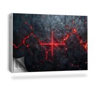 Copertura per Radiatore 90x60 cm Decorazione per Interni Montaggio Facile per Termosifone Tappetino Magnetico Senza Viti o Colla - Crepa nella Roccia ignea Incrociata nella Lava