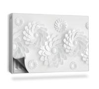 Copertura per Radiatore 90x60 cm Montaggio Facile Senza Viti o Colla Tappetino Magnetico per Termosifone Decorazione per Interni - Fiori Geometrici semplificati, Origami