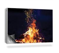 Copertura per Radiatore 90x60 cm Tappetino Magnetico Montaggio Facile per Termosifone Decorazione per Interni Senza Viti o Colla - Un falò Scintillante Che brucia nella Foresta