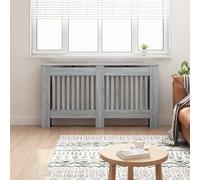 vidaXL Sonoma - Copriradiatore, 152 x 19 x 81,5 cm, rettangolare, moderno, protezione elegante, in legno progettato, sicurezza per bambini per il riscaldamento
