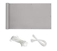 Copertura per recinzione da balcone grigio chiaro 1 x 9,5 m, protezione UV e antivento, in PVC resistente, con fascette per esterni, veranda, cortile, patio, privacy