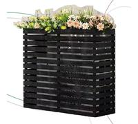Copertura per recinzione in legno per condizionatore d'aria da esterno, per unità AC, riduzione del rumore, resistente alle intemperie, elegante, nero-B di medie dimensioni, perfetta per l'estetica