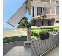 Copertura per ringhiera per balcone, 50 x 650 cm, resistente al vento, facile installazione, per piscina e patio, colore bianco