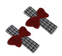 Copertura per Rosso Nero in Poliestere Cotone Lino 23.5cm 2 Pezzi