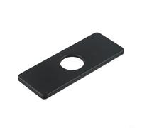 Copertura per rubinetto del lavandino del bagno a foro singolo, elegante e moderno, in acciaio inox, piastra di copertura (nero)
