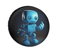 Copertura per ruota di scorta con robot, impermeabile, impermeabile, universale, per rimorchi, camion, camper, SUV, camper (adatta a ruote di diametro 32 pollici)