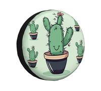 Copertura per ruota di scorta con stampa di cactus verde, impermeabile, antipolvere, protezione per pneumatici per rimorchio, SUV, camion da 17 pollici