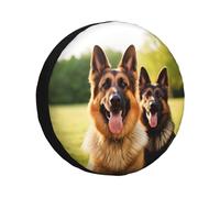 Copertura per ruota di scorta con stampa di pastore tedesco, impermeabile, antipolvere, per rimorchio, SUV, camion da 16 pollici