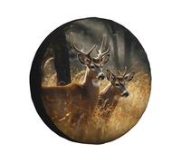 Copertura per ruota di scorta impermeabile anti-UV, copertura per ruota di scorta con animali selvatici con coulisse, copertura protettiva per pneumatici resistenti, per camion, SUV, rimorchio, camper