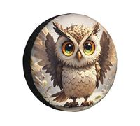 Copertura per ruota di scorta impermeabile anti-UV, copertura per ruota di scorta con simpatico gufo, con coulisse, copertura protettiva per pneumatici per camion, SUV, rimorchio, camper, auto da 17