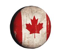 Copertura per ruota di scorta impermeabile anti-UV, copertura per ruota di scorta retrò con bandiera del Canada, con coulisse, copertura protettiva per pneumatici resistenti, per camion, SUV
