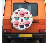 Copertura per ruota di scorta impermeabile antipolvere antivento protezione per pneumatici Cupcake Candy Hearts Sweet Tire Protector Copricerchi per pneumatici RV dimensioni universali adatte per