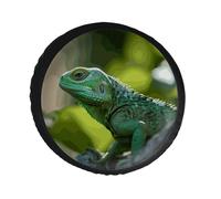 Copertura per ruota di scorta in pelle di PVC verde lucertola copertura antipolvere impermeabile per pneumatici Jeep per camper da 34 pollici, camper, camion, SUV, adatto per diametro 71-86 cm