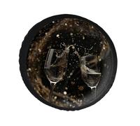 Copertura per ruota di scorta in pelle PVC per due bicchieri di champagne, antipolvere, impermeabile, per camper, rimorchi, camion, SUV, diametro 71-86 cm