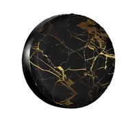 Copertura per ruota di scorta nera e dorata, 35,6 - 43,5 cm, adatta per fuoristrada, camper, SUV, camion, copertura morbida