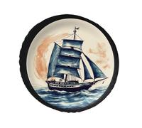 Copertura per ruota di scorta per barca a vela nautica, in pelle PVC, antipolvere, impermeabile, copertura per pneumatici Jeep per camper da 32 pollici, camion, SUV, adatto per diametro da 71 a 86 cm