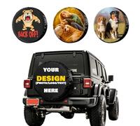 Copertura per ruota di scorta personalizzata con testo del nome della foto, impermeabile, resistente ai raggi UV, universale, per rimorchi, camper, SUV, camper, jeep, camion