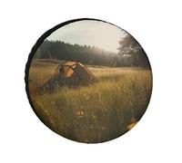 Copertura per ruota di scorta Protezioni impermeabili Pitch A Tent on the Grass Wheel Covers Dust Proof Spare Wheel Cover Universal Wheels Covers for Trailer RV SUV Truck Camper Travel 36 pollici
