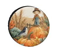 Copertura per Ruota di Scorta Pumpkin Autumn Harvest Thanksgiving Borsa per Pneumatici Auto Coperchio Ruota di Scorta Impermeabile Copriruota Borsa per Camion Fuoristrada 15 inch