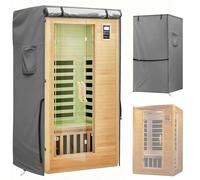 Copertura per Sauna da Esterno per 2-4 Persone in Legno/a Infrarossi, Tessuto Oxford 600D Resistente e Impermeabile, Protezione dai Raggi UV e Antivento, Solo Copertura,Grigio,71x84x149cm