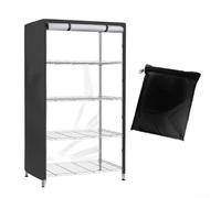 Copertura per scaffale con pannello a rete trasparente e rivestimento impermeabile per scaffalature da esterno, adatta a rack 122,7 x 45,7 x 182,7 cm, nero