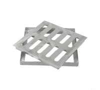 Copertura per scarico a pavimento in acciaio inox con foro a doppia fila per un migliore drenaggio, superficie antiscivolo, colore argento, diverse misure, adatta per strade, scuole, luoghi