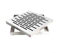 Copertura per scarico a pavimento in acciaio inox, quadrata, antiscivolo, con telaio multi-foro, design per bagno, cucina, giardino, patio, strade comunali, 150-300 mm (300 x 300 x 20 mm)