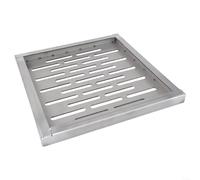 Copertura per scarico a pavimento in acciaio inox, quadrata, antiscivolo, con telaio multi-foro, design per bagno, cucina, giardino, patio, strade comunali, 150-300 mm (250 x 250 x 20 mm)