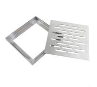 Copertura per scarico a pavimento in acciaio inox, quadrata, antiscivolo, con telaio multi-foro, design per bagno, cucina, giardino, patio, strade comunali, 150-300 mm (150 x 150 x 20 mm)
