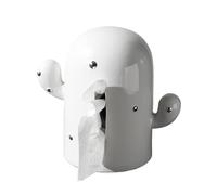 Copertura per scatola di fazzoletti a forma di cactus, supporto decorativo in ceramica per soggiorno, tavolino e cassetto, bianco, nero e verde, elegante accessorio per la casa