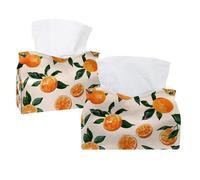Copertura per scatola di fazzoletti arancione con frutta estiva senza cuciture, porta fazzoletti rettangolare decorativo per il viso, dispenser per tovaglioli per bagno, cucina, tavolino da caffè auto