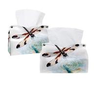 Copertura per scatola di fazzoletti con libellula che sbattono le ali sulla superficie dell'acqua, porta fazzoletti rettangolare decorativo per il viso, dispenser per tovaglioli per bagno, cucina