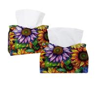 Copertura per scatola di fazzoletti con motivo a girasole senza cuciture, porta fazzoletti rettangolare decorativo per il viso, dispenser per tovaglioli per bagno, cucina, tavolino da caffè auto
