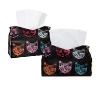 Copertura per scatola di fazzoletti con motivo di gattino con colori senza cuciture, porta fazzoletti rettangolare decorativo per il viso, dispenser per tovaglioli per bagno, cucina, tavolino da caffè