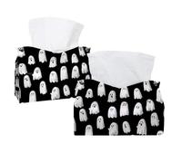 Copertura per scatola di fazzoletti con motivo spettrale con fantasmi di Halloween, porta fazzoletti rettangolare decorativo per il viso, dispenser per tovaglioli per bagno, cucina, tavolino da caffè