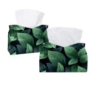 Copertura per scatola di fazzoletti con sfondo con foglie tropicali, supporto rettangolare decorativo per il viso, dispenser per tovaglioli per bagno, cucina, tavolino da caffè auto