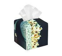 Copertura per scatola di fazzoletti con stampa di film e popcorn, impermeabile, decorazione quadrata per bagno, cucina, soggiorno, Natale