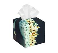 Copertura per scatola di fazzoletti con stampa di film e popcorn, impermeabile, decorazione quadrata per bagno, cucina, soggiorno, Natale