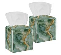 Copertura per scatola di fazzoletti con texture astratta in marmo verde salvia, porta fazzoletti decorativi per il viso, dispenser per tovaglioli per bagno, salotti, piano di lavoro e comodino