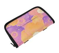 Copertura per scatola di fazzoletti da appendere per portatovaglioli da auto con cinghie regolabili e cerniera Dispenser di fazzoletti ricaricabile per auto in stile giapponese fiore viola arancione