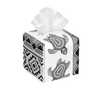 Copertura per scatola di fazzoletti in pelle con stampa etnica a righe tartaruga, elegante borsa per fazzoletti per il viso, per casa, ufficio, auto