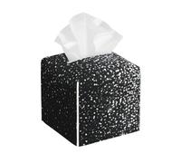 Copertura per scatola di fazzoletti in pelle con stampa glitter argento lucido - Supporto organizer pieghevole - Facile da riporre e copertura decorativa per scatola di fazzoletti