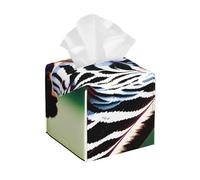 Copertura per scatola di fazzoletti in pelle con stampa zebra e giraffa, elegante per bagno, soggiorno, tavolo, scrivania, ufficio, auto organizer