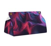 Copertura per scatola di fazzoletti in pelle sintetica impermeabile, porta fazzoletti a cubo, viola con motivo a rendering, custodia di carta per il viso, decorazione moderna per la casa, per comò